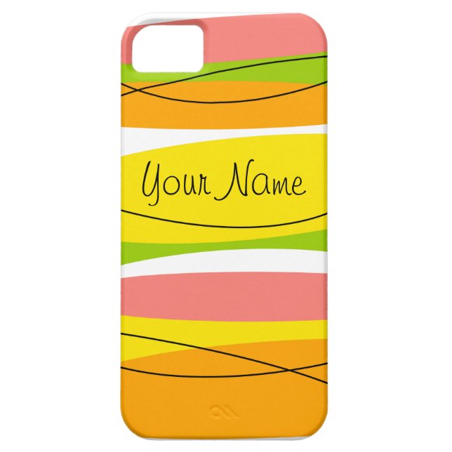 Capas de iphone Citrus Stripe 'Name' (Traseira)