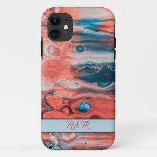 Capas de iphone coloridas de monograma de pintura