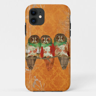 Capas de iphone cor-de-rosa das corujas do âmbar