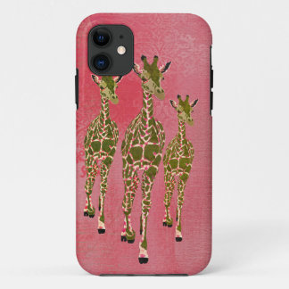Capas de iphone cor-de-rosa dos girafas do rosa &