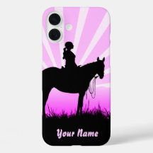 Capas de IPhone Cowgirl Pôr do Sol Rosa