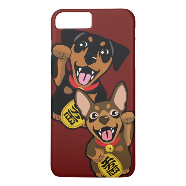 Capas de iphone da boa sorte de Pinscher diminuto (Verso)