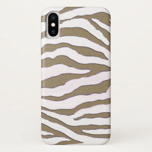 Capas de iphone da listra da zebra do ouro e da