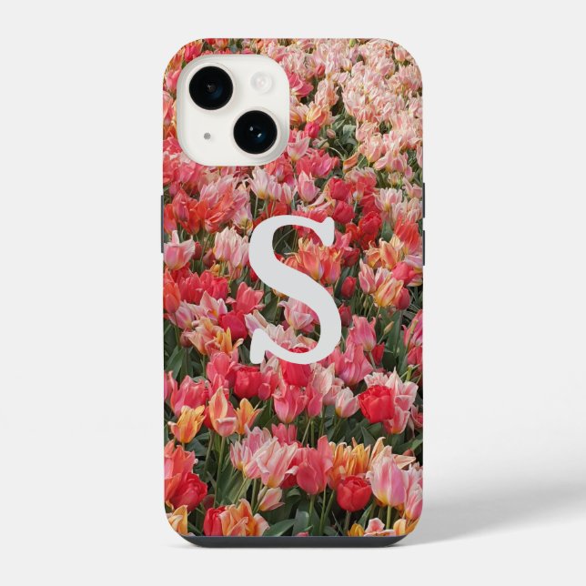 Capas de iphone da ventoinha rosa monograma (Verso)