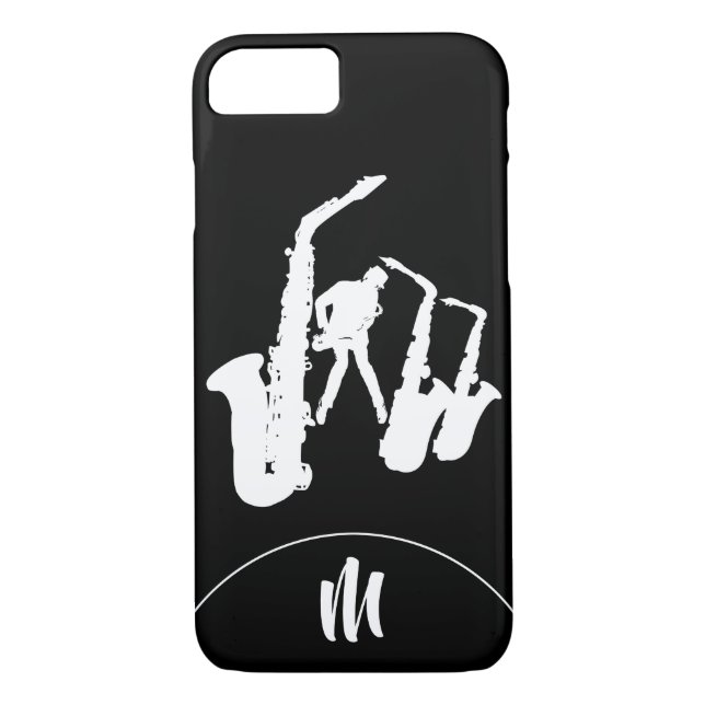 Capas de iphone de 2 Monogramas do Sax White Saxop (Verso)