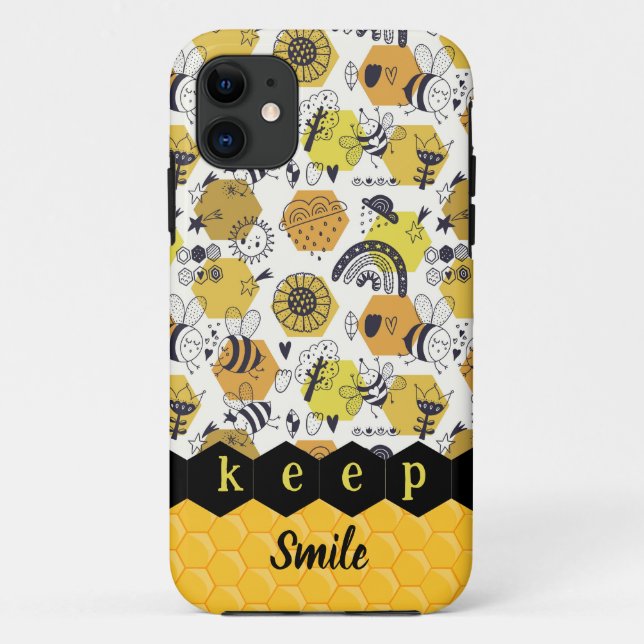 Capas de iphone de abelhas amarelas (Verso)