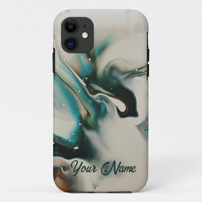 capas de iphone de água branca e azul (Verso)
