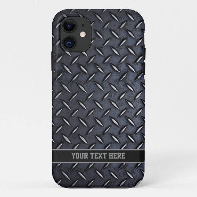 Capas de iphone de aparência do Aço de Texto Perso (Verso)