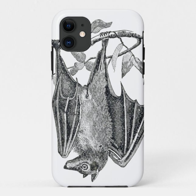Capas de iphone de Bat de Travagem em Preto e Bran (Verso)