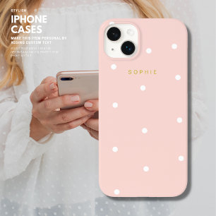 Capas de iphone de Bolinhas Rosa Esbranquiçada Fem