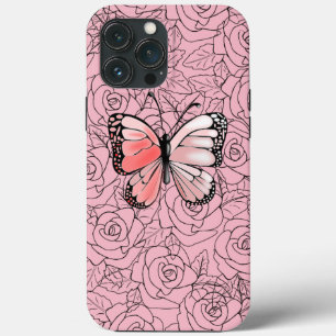 Capas de iphone de borboletas com Rosas