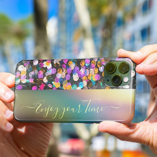 Capas de iphone de brilho de sequências coloridas