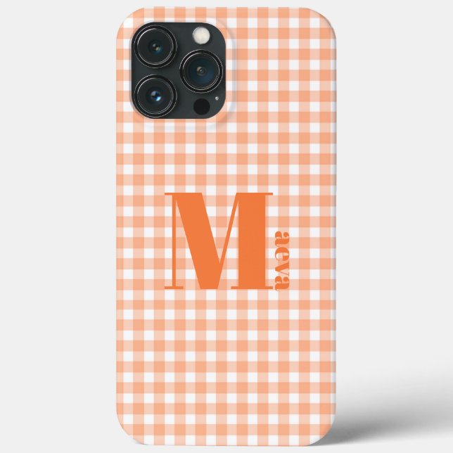 capas de iphone de Casal-Mate de Gingham laranja (Verso)