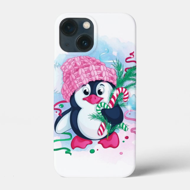 Capas de iphone de Casal Penguin de Feriado Cheerf (Verso)