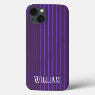 Capas de iphone de Cascata com pinstripes roxas