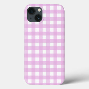 Capas de iphone de cascata de gingham rosa pálido