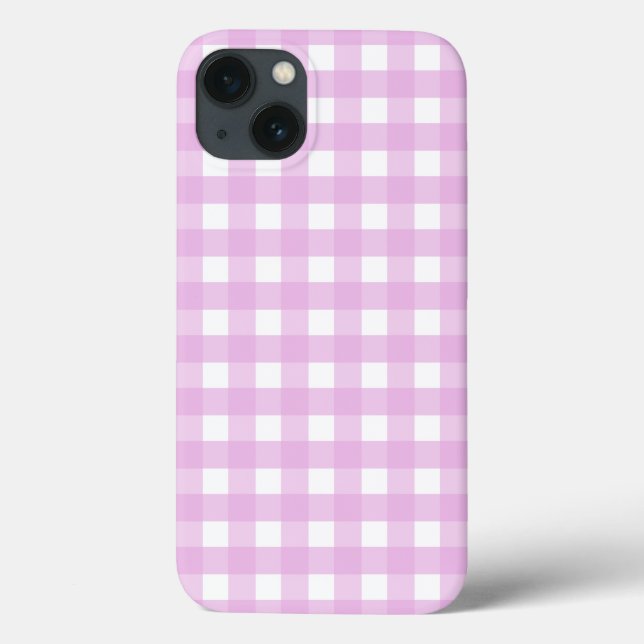 Capas de iphone de cascata de gingham rosa pálido (Verso)