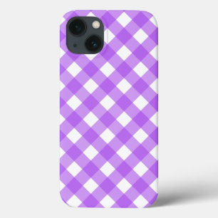 Capas de iphone de Cascata de Gingham roxo brilhan