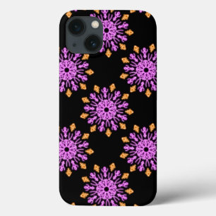 Capas de iphone de cascata de néon rosa e laranja