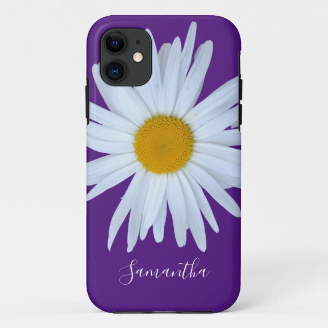 Capas de iphone de Cascata de Script Branco Purple (Verso)