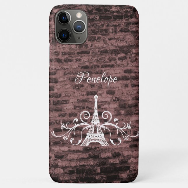 Capas de iphone de Cascata Rosa Eiffel Tower Grung (Verso)