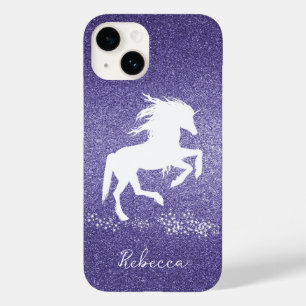 Capas de iphone de Casos de Unicórnio Roxo Glitter