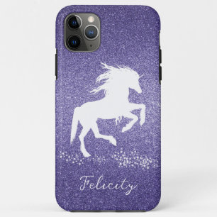 Capas de iphone de Casos de Unicórnio Roxo Glitter