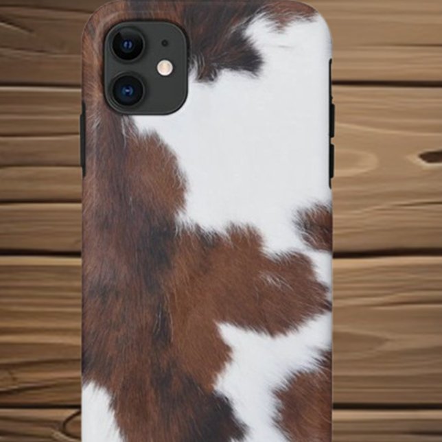Capas de iphone de Casquilho Branco de Cowhide Bro (Protect your iPhone in style with the Cowhide Brown White Case-Mate case by Love Cow)