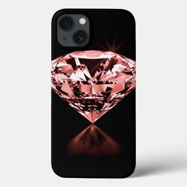 Capas de iphone de Casquilho de Diamante Rosa (Verso)
