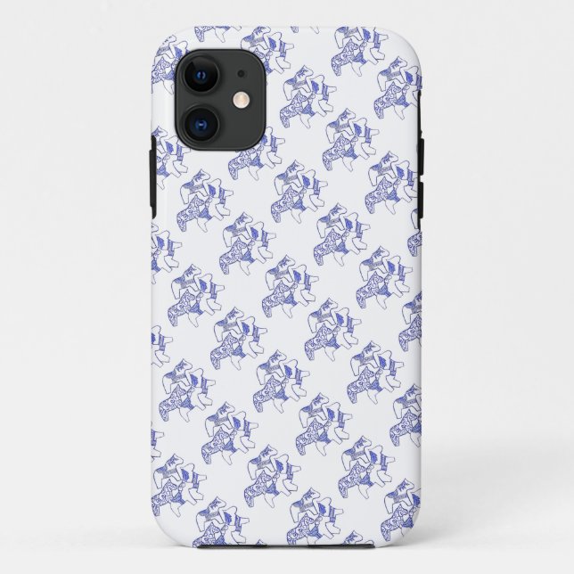 Capas de iphone de Cavalo Azul e Branco (Verso)