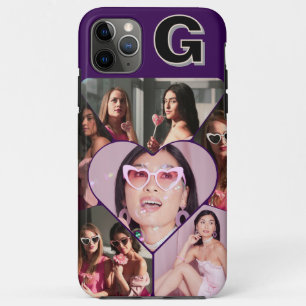 Capas de iphone de Colagem de 6 Fotos em Monograma
