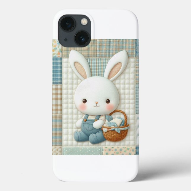 Capas de iphone de Colheita Coelhinha Inclinada Ad (Verso)