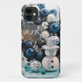 Capas de iphone de decoração de Natal azul