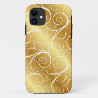 Capas de iphone de espiral Dourada Elegante