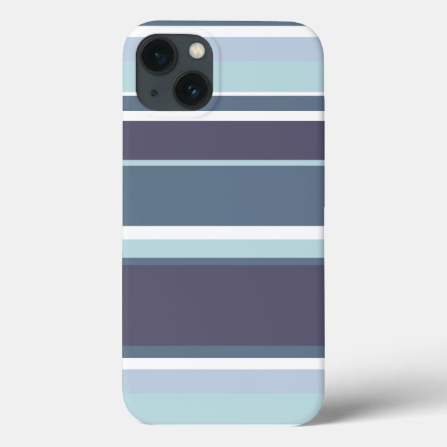 Capas de iphone de estrias de cinza azul (Verso)
