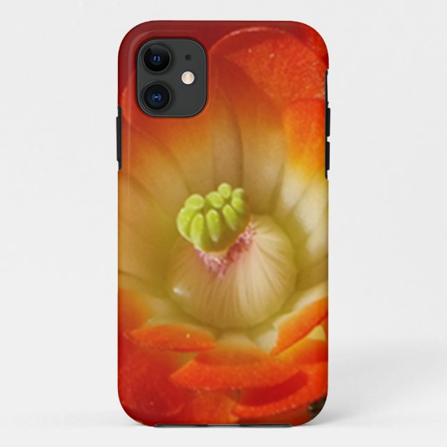 Capas de iphone de flor de cacto laranja (Verso)