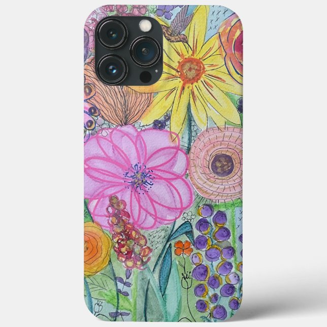 Capas de iphone de Flores de Aquarela (Verso)