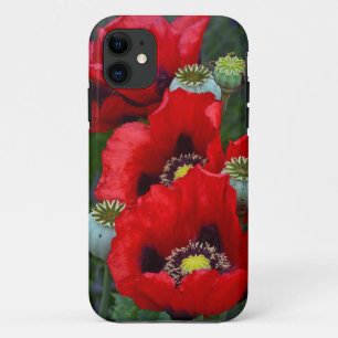 Capas de iphone de flores de papoila vermelha