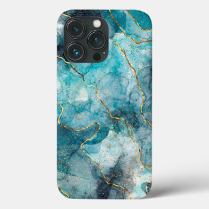 Capas de iphone de gabinete azul marmoreada