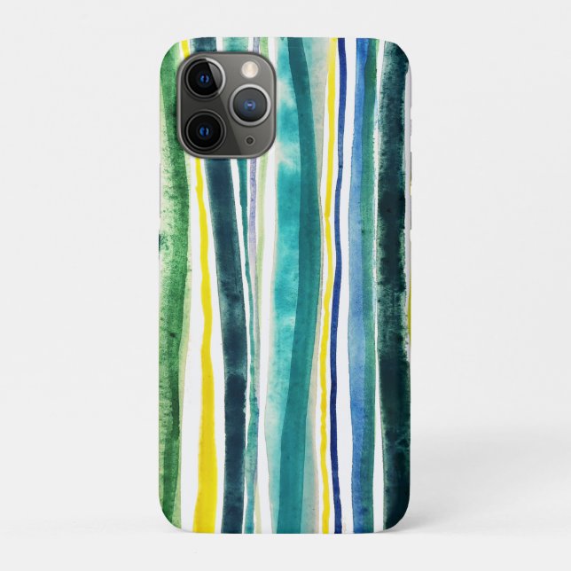 Capas de iphone de gabinete de fitas azuis e verde (Verso)