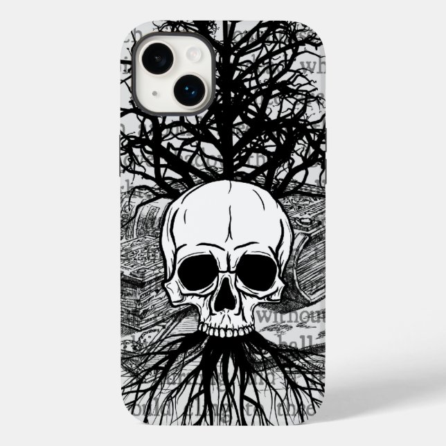 Capas de iphone de gabinete do Skull & Books (Verso)