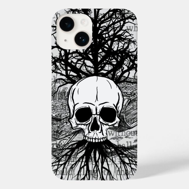 Capas de iphone de gabinete do Skull & Books (Verso)