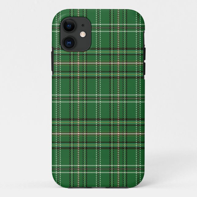 Capas de iphone de gabinete do Tartan verde (Verso)