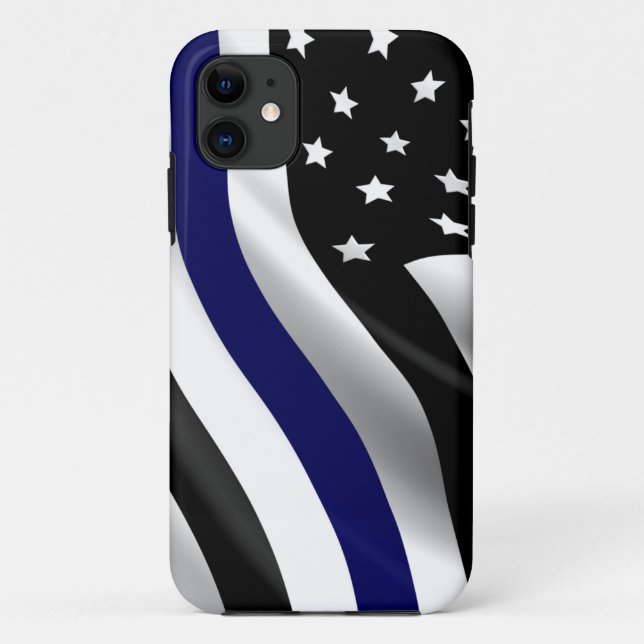 Capas de iphone de gabinete fina de linha azul (Verso)