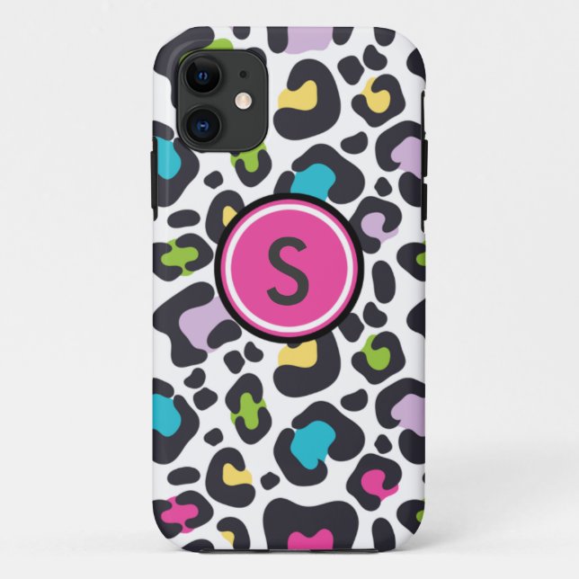 Capas de iphone de Impressão Neon Leopard (Verso)