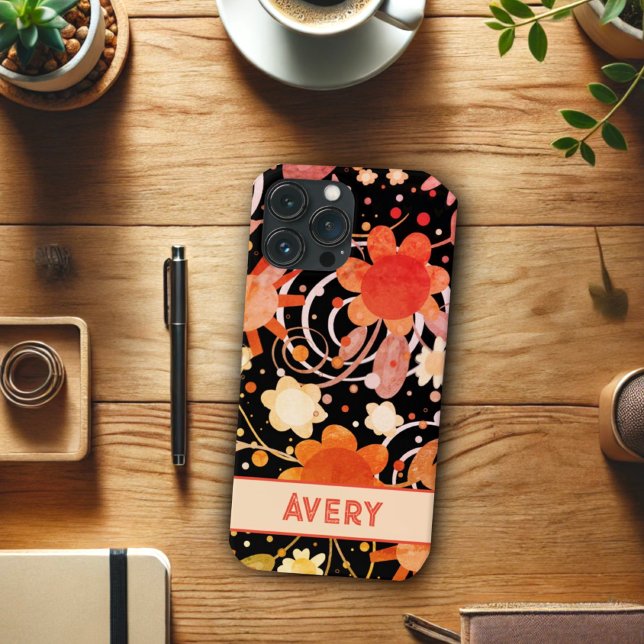 Capas de iphone de Inspirivência Floral de Black O (Criador carregado)