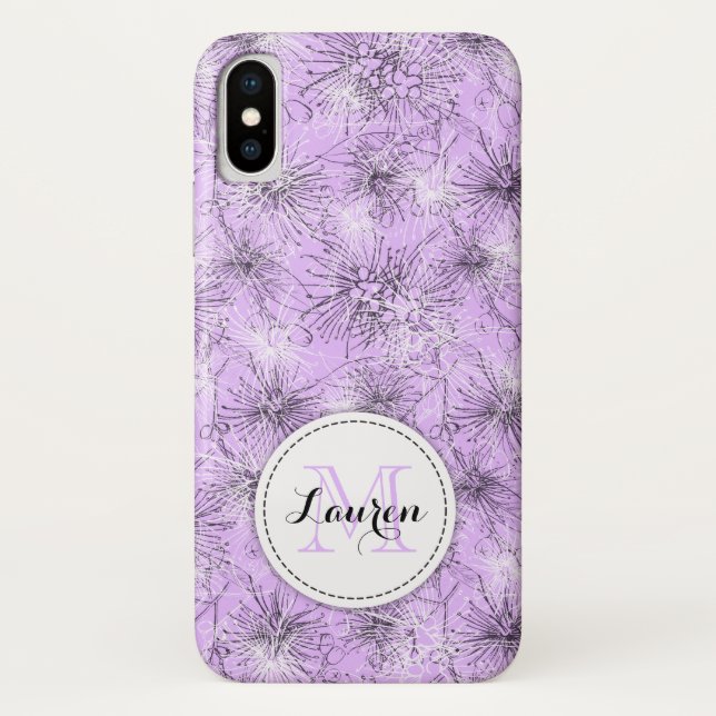 Capas de iphone de lilás floral de cereja-de-pince (Verso)