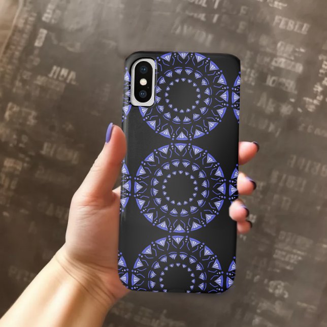 capas de iphone de maçã azul paisley (Criador carregado)