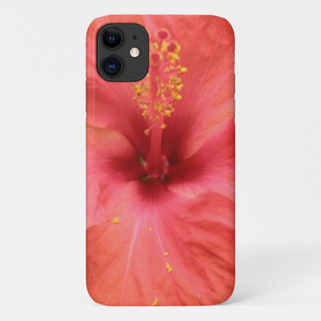 Capas de iphone de Macro de Flor de Hibiscus Laran (Verso)