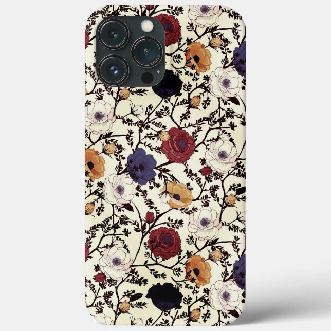Capas de iphone De Mala Floral Da Moda (Verso)